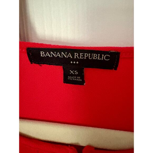 Banana Republic Sleeveless Shirt XS Tank Top Tangerine Red Orange with Buttons - Picture 3 of 5